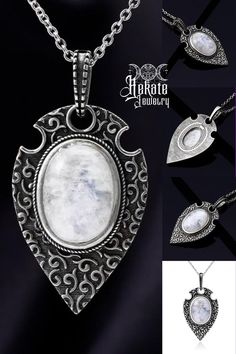 Absolutely stunning! This Necklace is made of 925 sterling silver and a natural moonstone cabochon. Simply Breathtaking! . . . . . #hekatejewelry #hekate #hekategoddess #moongoddess #athena #greekgoddess #goddess #athenagoddess #naturalstones #naturalmoonstone #moonstone #moonstonenecklace #necklaces #moonstonejewelry #925sterlingsilver #925sterlingsilvernecklace #925sterlingsilverjewelry #witchyjewelry #gothjewelry #gothicjewelry Arrowhead Necklace, Natural Stone Jewelry, Moonstone Necklace, Moonstone Jewelry