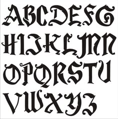 the upper and lower case of an old english alphabet