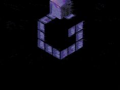 a black background with the letter c on it's left side and an image of a cube in the middle