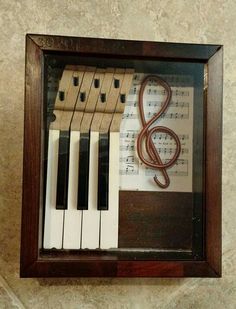 a musical instrument with strings in a shadow box