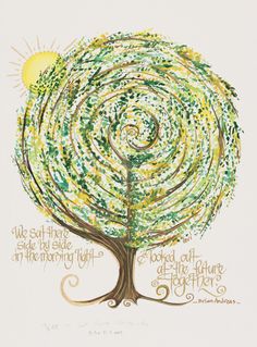 a tree with the words we are all able to live in the harmony light