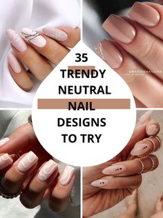 Beige Nail Designs Ideas, Nutreal Acrylic Nails, Neutral Nails Spring 2024, Neutral February Nails, Neutral Minimalist Nails, Gel Nails Ideas Short Neutral Winter, Natural Nail Designs Acrylics, Subtle Gel Nail Designs, Neutral Almond Nails Classy Simple