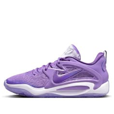 the nike zoom low is purple and white