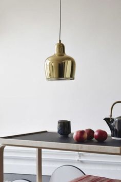 Golden Bell Pendant Lamp - SamuLighting Signature Aesthetic, Elegant Lamp, Living Room Den, Staircase Lighting, Steel Lighting, Bell Pendant, Alvar Aalto, Lamps Ceiling, Diffused Light