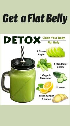 Flat Belly Detox, Healthy Juice Drinks, Resep Smoothie, Easy Healthy Smoothies, Smoothie Recipes Healthy Breakfast, Juicer Recipes