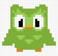 an image of a pixellated green bird