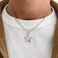 Vintage Style Silver Chrome Star Pendant Necklace These Chains Are Unisex :)! Stainless Steel Chain Brand New Chrome Star, Mens Silver Jewelry, Star Chain, Star Pendant Necklace, Mens Silver Necklace, Silver Chrome, New Year New Me, Classy Jewelry, Star Jewelry