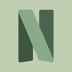 the letter n is made up of two green rectangles on a light green background