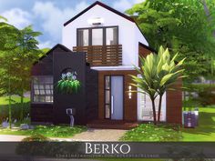 a house is shown with the words berko on it's front side