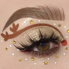 Makeup For Christmas, Snowflake Makeup, Disney Eye Makeup, White Eye Makeup, Glittery Eye Makeup, Makeup Ojos