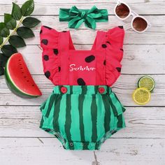 Watermelon Outfit, Watermelon Baby, Watermelon Designs, Cute Watermelon, Summer Baby Shower, Summer Baby Clothes