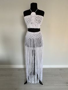 This macrame dress made with %100 cotton yarn for you. You can use on beach or birthday parties, festivals or concerts. Model color is white. If you request another color please choose in drop down menu. Small and Medium sizes are available in stock and ready for shipment. If you want maternity type please write in notes section while you order. We wish you to enjoy it Beach Dress Photoshoot, Festival Costume, Dress Photoshoot, Macrame Dress, Burning Man Festival, Festival Costumes, Handmade Dress, Photoshoot Dress, Dress Beach