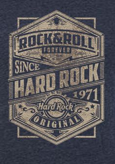 an old rock and roll t - shirt with the words hard rock on it