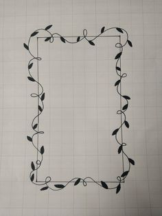 a drawing of a square frame with vines on it