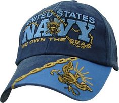 U.S. Navy We Own the Seas Hat / USN Insignia Baseball Cap   Item Number: 5917 Product Type: Hat / Cap Size: One Size Fits All/ Back adjustable strap Material: 100% Cotton        ***Interested in more or larger quanties than we have listed on eBay? Please Contact Us!*** Free Shipping within the US! Unless otherwise noted or multiple quantities for sale, picture in auction is of ACTUAL item(s) up for sale. Please bid with confidence, Over 99.9%+ LIFE-TIME POSITIVE feedback Any questions, please as Military Tee Shirt, Navy Insignia, Us Navy Submarines, Sale Picture, Chief Petty Officer, Go Navy, Military Memorabilia, Navy Military, Us Marines