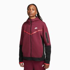 nike-mens-nike-sportswear-tech-fleece-hoodie-cu4489-639 Nike Tech Fleece Red, Dark Red Hoodie, Nike Clothes, Nike Tech Fleece Hoodie, Nike Sportswear Mens, Tech Fleece Hoodie, Nike Sportswear Tech Fleece, Men's Sportswear, Nike Pullover