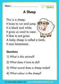 a sheep worksheet for children to learn how to read the words in english