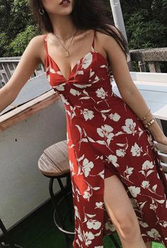 Petite Studio's Carly Dress in Red Floral - Women's Fashion Maxi Dress For Summer, High Fashion Clothing, Red Maxi Dress, High Fashion Outfits, Red Maxi, Red Dress Maxi, Petite Women, Petite Fashion, Engagement Photoshoot