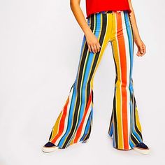 We The Free Flare Jeans By Free People. Size 24. Stock Photo Is Similar Style But Sightly Different Color And Silhouette. Same Cost And Brand! Slightly Less Flared Than Just Float On Jean. New With Tags. Stretch Multicolor Print Bottoms For Summer, Trendy Colorful Bottoms For Spring, Trendy Colorful Pants For Spring, Spring Multicolor Print Cotton Bottoms, Multicolor Cotton Pants For Spring, Trendy Colorful Spring Pants, Trendy Multicolor Pants For Fall, Trendy Colorful Spring Bottoms, Spring Multicolor Cotton Pants