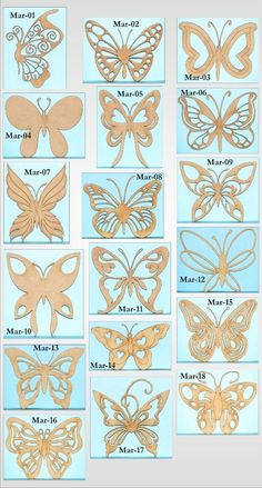 the butterfly cut outs are shown in different sizes and shapes, including one for each individual