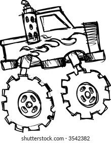 a black and white drawing of a tractor with gears on the front, side and rear wheels