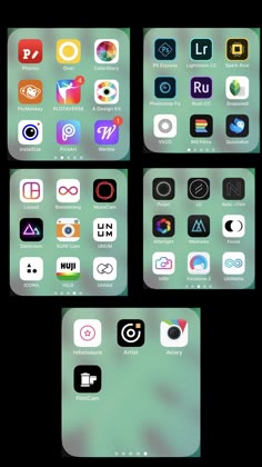 an iphone screen with several different app icons on the front, side and back sides