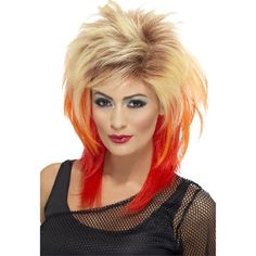 80s hairstyles for women 80s Party Hairstyles, Red Hair Underneath, 80s Mullet, Long Mullet Hairstyle Women, Hairstyles Wigs