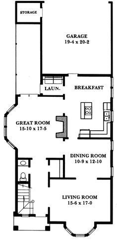 the floor plan for a two story house with an upstairs bedroom and living room,