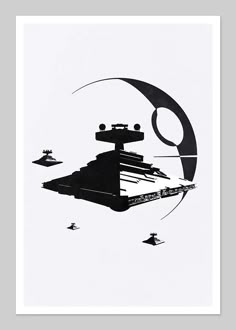 a black and white drawing of a space ship