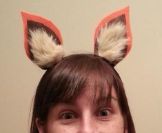 Fox Ears Headband, Women's, Kid's, Children, Men's, Fox Halloween Costume, Minimalist Costume, Easy Halloween, Orange Fox Ears Fox Ears Template, Fox Headband Craft, Fox Halloween Costume, Fox Ears Headband, Fox Halloween, Felt Kids, Wood Badge, Fox Costume, Girl Scout Daisy