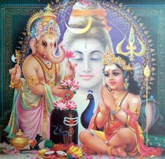 an image of lord ganesh and goddess