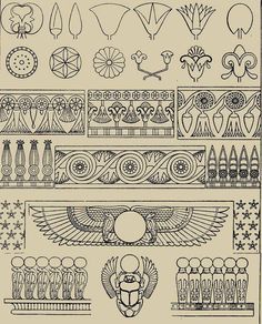 an image of some art work in black and white on the page, with different designs