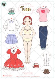 paper doll with clothes and shoes