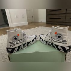 Authentic Comes With Box Barely Worn Rare Goat Certified! Goat Shoes, Off White Converse, Off White Shoes, Converse White, White Converse, Orange White, Mens Shoes Sneakers, Color Orange, All Star