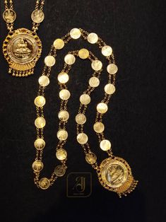 Gold Laxmi Haar, Laxmi Coin Necklace, Kaasina Sara Gold Designs, Laxmi Haar Gold Necklaces, Kaasu Mala, Chandra Haram, Bengali Jewellery, Tanishq Jewellery, Silver Anklets Designs