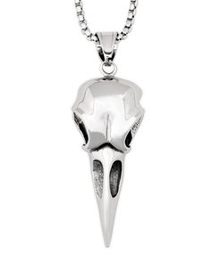 PRICES MAY VARY. Edgy, eye-catching, and empowering, this raven skull necklace will showcase your independent spirit and add rebellious energy to any outfit Made from stainless steel with silver plated finish and highly resistant to rust, oxidation, discoloration and corrosion Raven skull pendant measures about 1.97 x 0.87 inches (5 x 2.2 cm). Box chain length: 23.6 inches (60 cm) A stunning piece of skull jewelry that makes a wonderful Valentine's Day, Christmas, birthday, or anniversary gift 1 Raven Skull Necklace, Raven Jewelry, Skull Pendant Necklace, Raven Skull, Witchy Jewelry, Skull Jewelry, Skull Necklace, Skull Pendant, Viking Jewelry