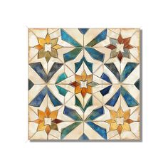 an artistic tile design with multicolored stars on white background for wall decoration or home decor