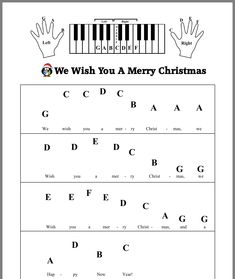 we wish you a merry christmas printable worksheet for kids to practice piano