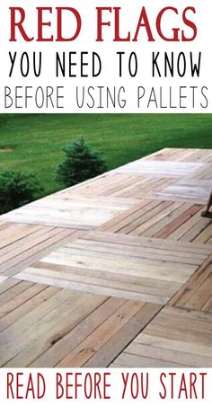 the cover of red flags you need to know before using pallets, with a dog sitting on it