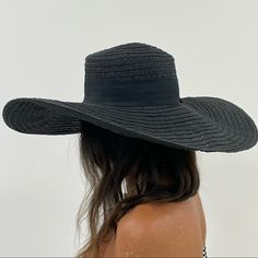 Nine West Large Wide Brim Woven Paper Boater Hat With Black Flat Grosgrain Bow. Adjustable Interior Sweat Panel, 19.5” Total Diameter. Fab For The Beach. Nwot. Solid Color One Size Sun Hat For Beach, One-size Beach Sun Hat, One Size Vacation Sun Hat, Sun Hat For Beach, Wide Brim Straw Hat One Size, Flat Brim Straw Hat In Solid Color, One Size, Solid Color Wide Brim Straw Hat One Size, Classic Solid Color Sun Hat For Beach, Solid Color Wide Brim Straw Hat