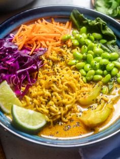 a bowl filled with different types of food