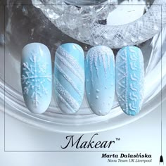 Nailart Winter, Ice Nails, Nail Polish Art Designs, Jelly Nails, New Year's Nails