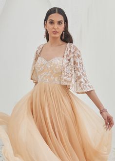 Sabira Embroidered Anarkali With Cape Anarkali Sleeveless, Mahima Mahajan, Lehenga Style Saree, Indian Bridesmaid Dresses, Embroidered Cape, Embroidered Anarkali, Lehenga Style, Vacuum Storage, Indian Wedding Wear