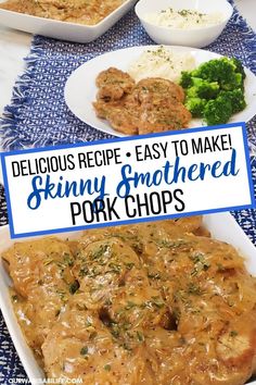 This easy smothered pork chop recipe is so delicious! No one needs to know you made a few easy swaps to make it healthier without sacrificing the taste! Quinoa And Pork Chops Recipes, Healthy Smothered Pork Chops, Low Cal Pork Chop Recipes, Ww Pork Recipes, Low Fat Pork Chop Recipes, Healthy Pork Chops Recipes