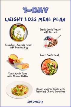 Kickstart your weight loss journey with this comprehensive 1-day meal plan designed to fuel your body and support your goals! 🌟 Incorporating a variety of nutrient-rich, low-calorie foods, this plan is packed with weight loss-friendly options to keep you satisfied and energized throughout the day. Low In Calories Breakfast, Lost Weight Lunch, Non Calorie Foods, Diet Meal Plan Low Calorie, Healthy Loss Weight Meals, Food Loss Weight Healthy Recipes, Weight Recipes Loss, Very Low Calorie Meals Diet Plans, 3 Meals 3 Snacks Meal Plan