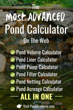 the most advanced pond calculator on the web is available for all in one