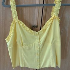 Yellow Crop Top, Pacsun Tops, Yellow Top, Yellow Light, Fluttershy, Corsets, Ear Jewelry, Light Yellow, Pacsun