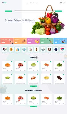 an image of a website page with fruits and vegetables on it