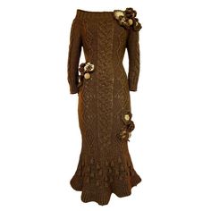 Alexander McQueen Vintage Runway/Editorial Fall/Winter 2005 Brown Sweater Dress Size Medium Runway Editorial, Alexander Mcqueen Vintage, Mcqueen Runway, Barbie Closet, Alexander Mcqueen Runway, Goth Wardrobe, Brown Sweater Dress, Dream Wishlist, Outfit References