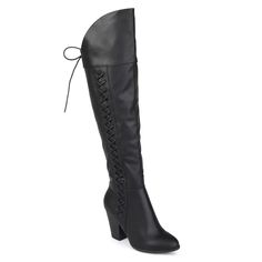 Journee Collection Womens Spritz-p Stacked Heel Over The Knee Boots : Target Female Boots, Knee Boots Black, Dress Boots Women, Women's Over The Knee Boots, Shoe Last, Block Heel Boots, Wide Calf, Wide Fit Boots, Journee Collection